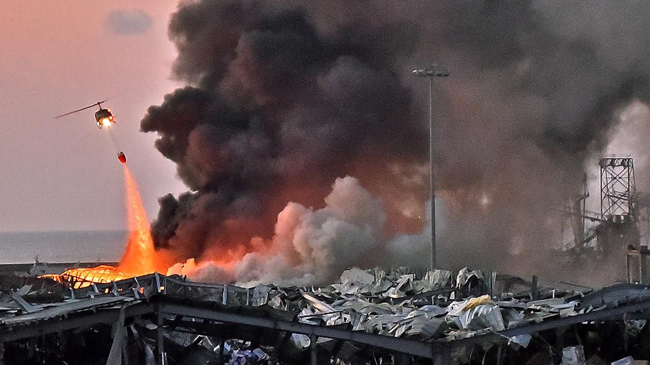 Explosiónen la zona del puerto de Beirut, en la capital del Libano