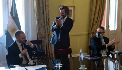Cafiero pidió un aplauso para Guzmán, por el acuerdo por la deuda.