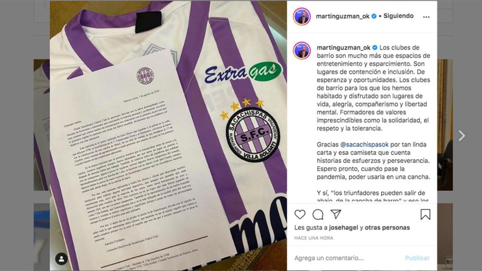 IG de Martín Guzmán. 20200810