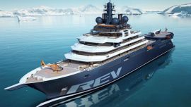 El yate tiene unos 183 metros de largo.