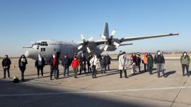 La llegada hoy de los 24 terapistas a Jujuy, enviados por el Ministerio de Salud.
