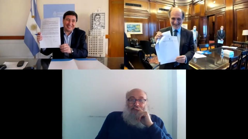 Daniel Arroyo, Eduardo Hecker y Emilio Pérsico