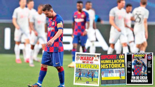 Vergüenza y humillación. Así reflejaron los principales diarios de España la derrota del Barcelona ante el Bayern Munich.