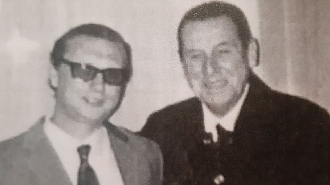 Osvaldo Agosto con Perón, 1969 | Foto:Archivo familia Agosto.