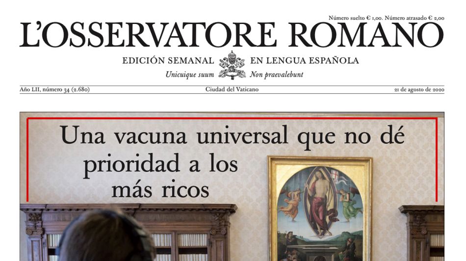 Nueva edición del Osservatore Romano de esta semana.