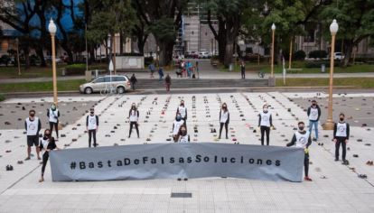 Una de las intervenciones fue realizada por Eco House frente a Cancillería