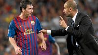 Lionel Messi y Pep Guardiola