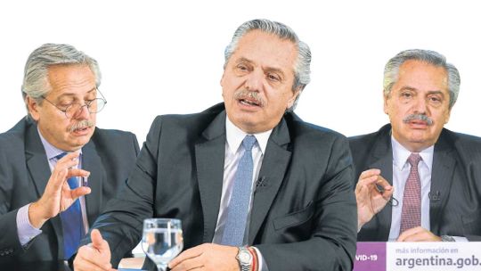 Alberto Fernández . El presidente durante la cuarentena.