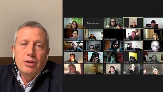 MODO ZOOM. Acostumbrado a la ‘rosca’ política, Emilio Monzó por ahora se tiene que conformar con las reuniones virtuales.