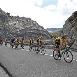 La manada viaja durante la 3a etapa de la 107a edición de la carrera ciclista del Tour de Francia, 198 km entre Niza y Sisteron. | Foto:Anne-Christine POUJOULAT / AFP