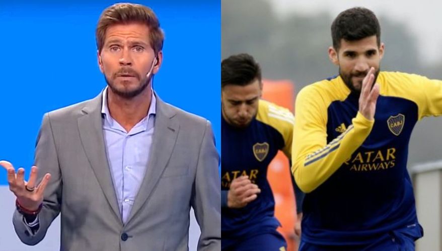 Vignolo y jugadores de Boca