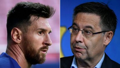 Lionel Messi y Josep María Bartomeu.