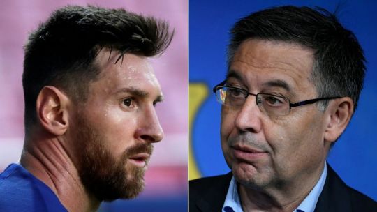 Lionel Messi y Josep María Bartomeu.