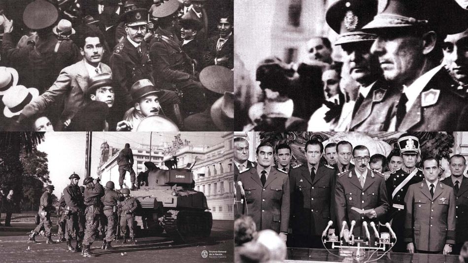 Escenas del Golpe de 1930. El dictador Uriburu, ya instalado, con damas de la sociedad. El tiroteo en el Congreso y francotiradores en la Rosada.