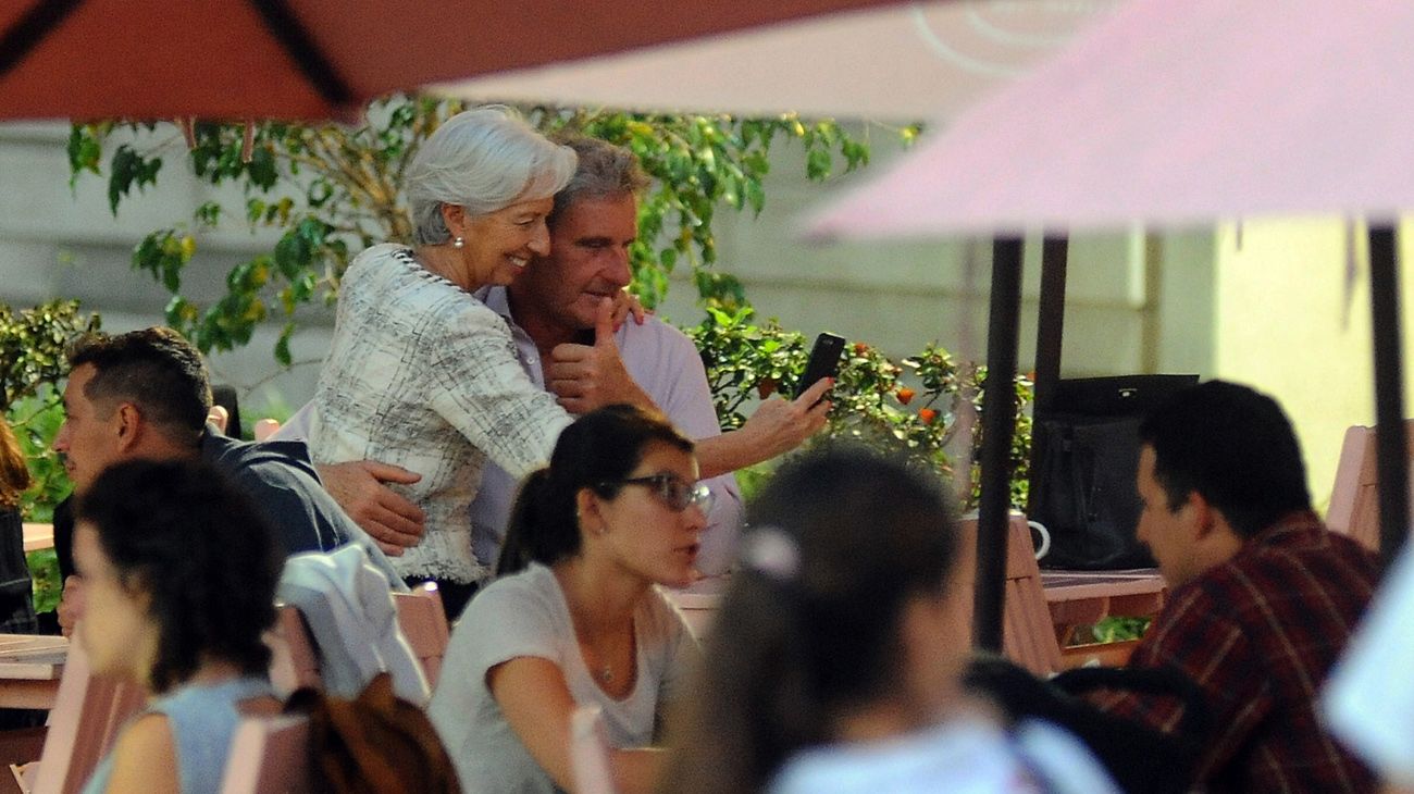 Selfie con Christine Lagarde.