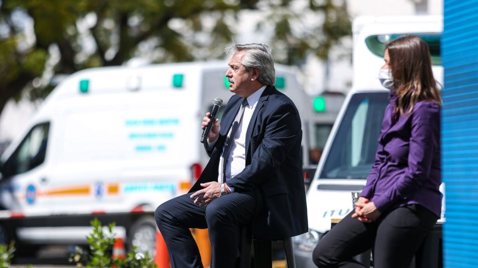 El presidente Alberto Fernandez encabezo este mediod?a el acto de presentacion de las obras de ampliacion y equipamiento para el Hospital Churruca Visca 20200918