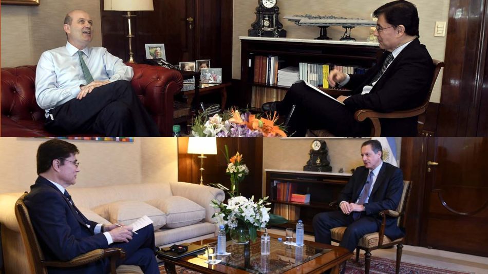 El mismo lugar, dos años después: reportajes a los presidentes del Banco Central: Sturzenegger y Pesce.