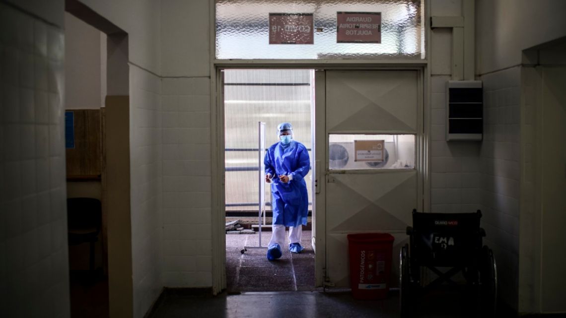 A doctor walks at the Professor Alejandro Posadas National Hospital in the municipality of El Palomar, Buenos Aires Province, on September 18, 2020.