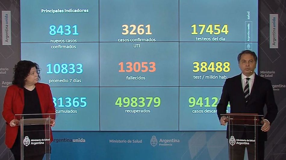 Carla Vizzotti y Alejandro Costa en el nuevo formato del informe del Ministerio de Salud