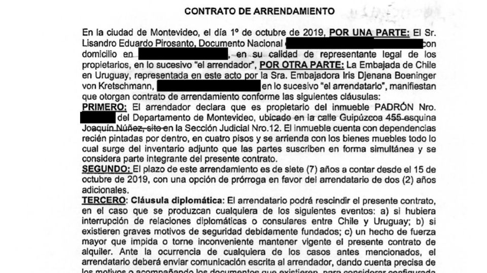 Contrato de alquiler del inmueble de Mascherano en Uruguay
