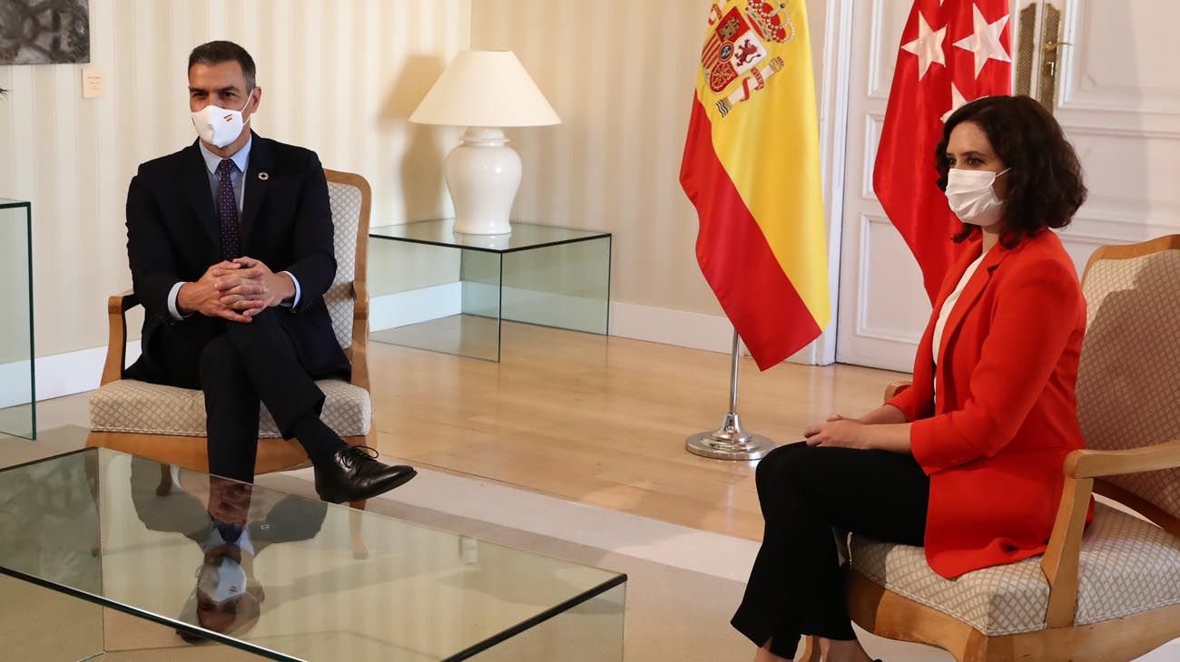 reunión del presidente Pedro Sánchez con la presidenta de la Comunidad de Madrid, Isabel Díaz Ayuso