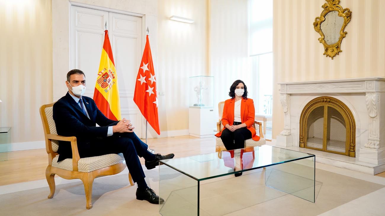 reunión del presidente Pedro Sánchez con la presidenta de la Comunidad de Madrid, Isabel Díaz Ayuso