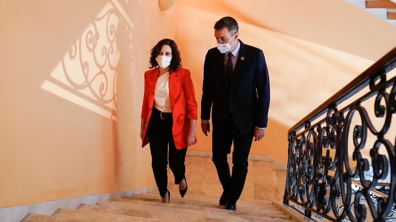 reunión del presidente Pedro Sánchez con la presidenta de la Comunidad de Madrid, Isabel Díaz Ayuso