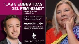 Agustín Laje contra el feminismo en el instituto que dirige Carrió