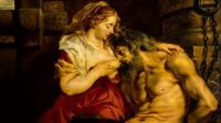 Fragmento de "Caritas romana". Autor: Peter Rubens. Técnica: óleo. Año: 1612.