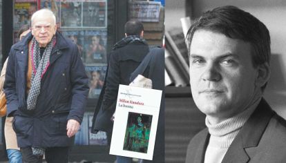 Ayer y hoy. Milan Kundera en octubre del año pasado, caminando por una calle parisina (izq). El escritor en 1968 (der), y la novela que lo lanzó a la fama, La broma.