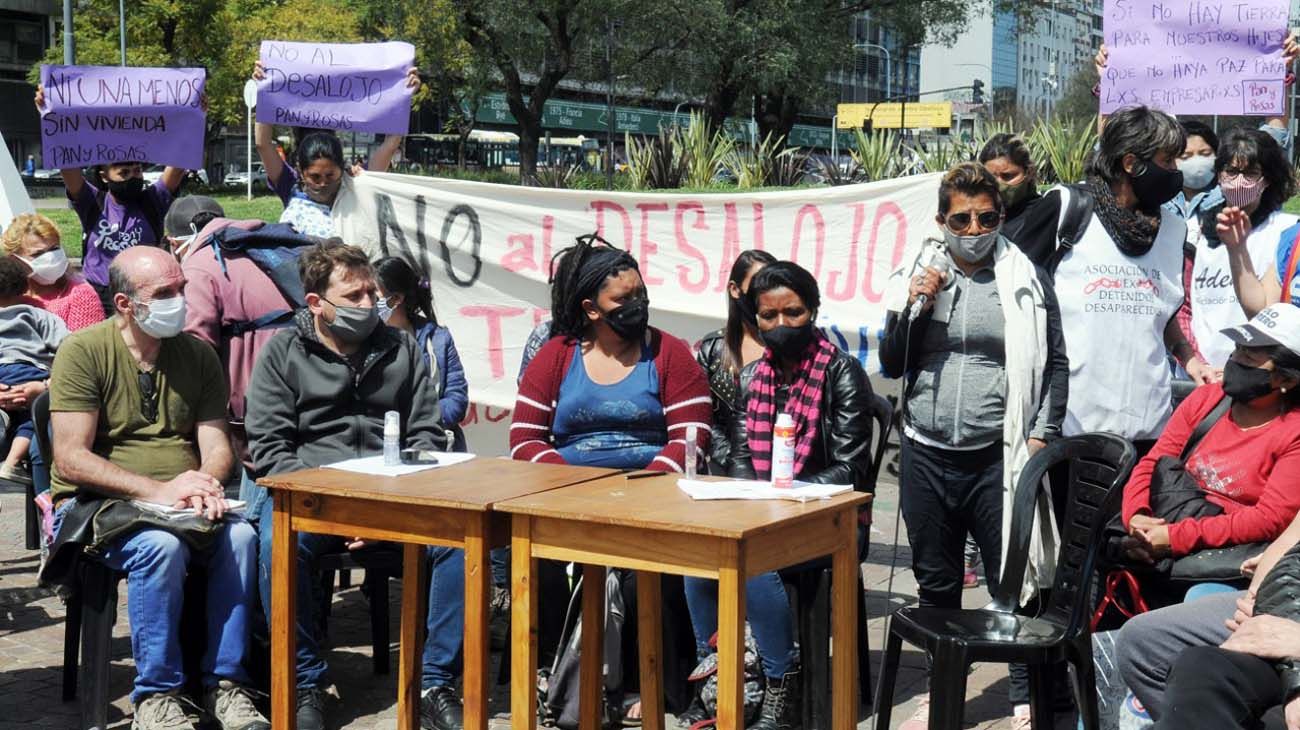 Obelisco, manifestaciones a favor de las tomas de tierras en Guernica-20200929