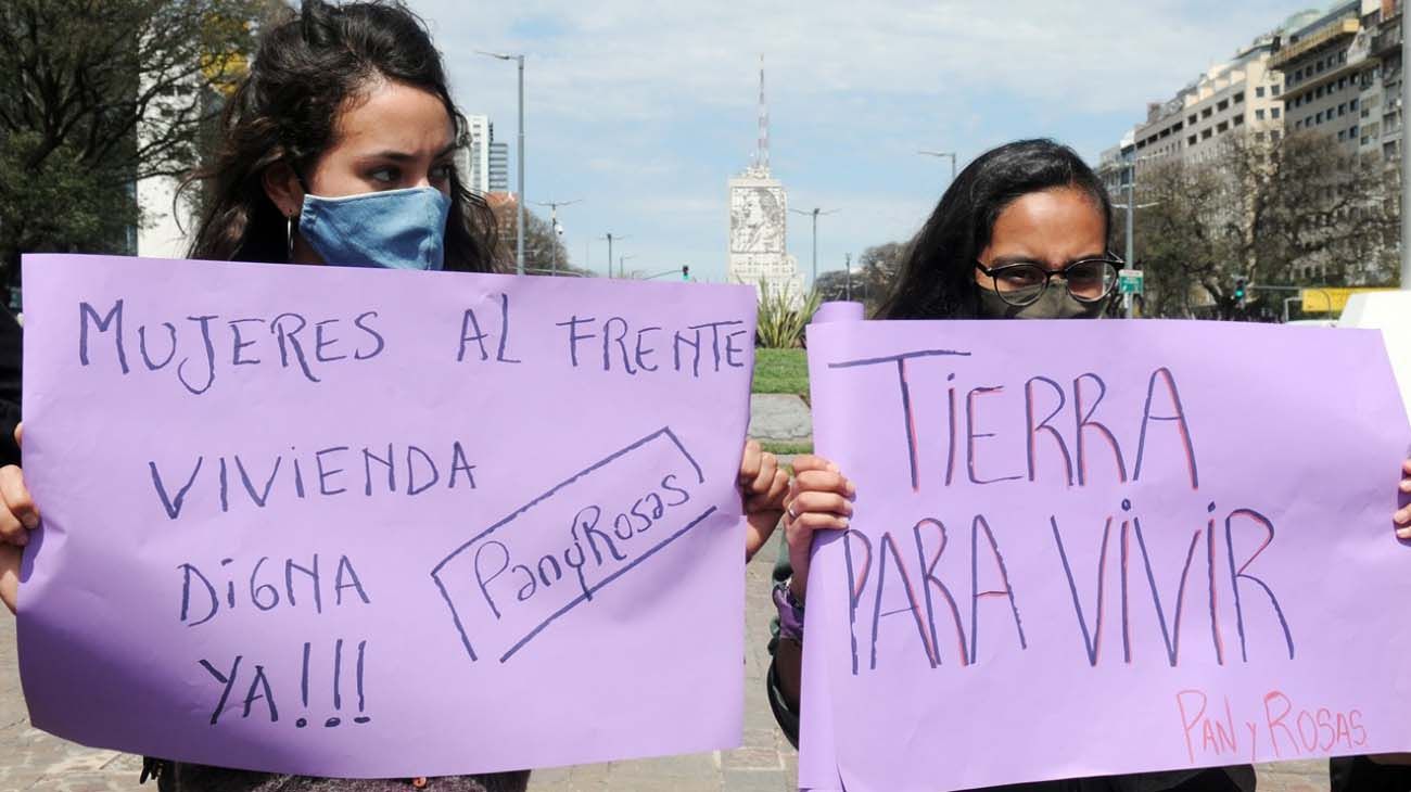 Obelisco, manifestaciones a favor de las tomas de tierras en Guernica-20200929