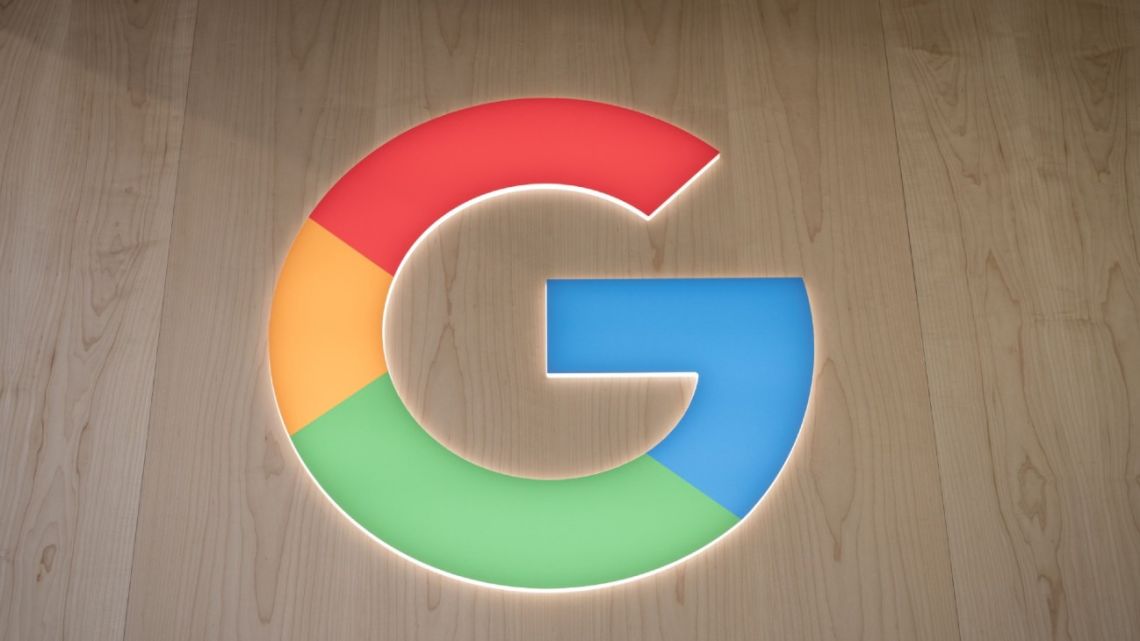 A Google logo, pictured at the company's offices.