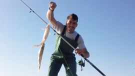 Pejerreyes grandes y combativos en el arroyo Saladillo.