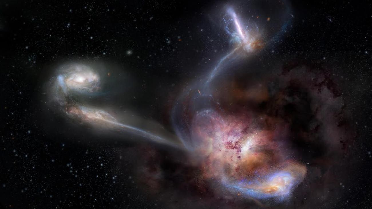 Detectan Galaxias Atrapadas en la Red de un Agujero Negro Supermasivo