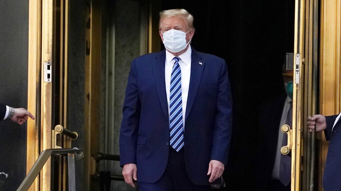 Trump que salió del hospital y llego a la casa Blanca