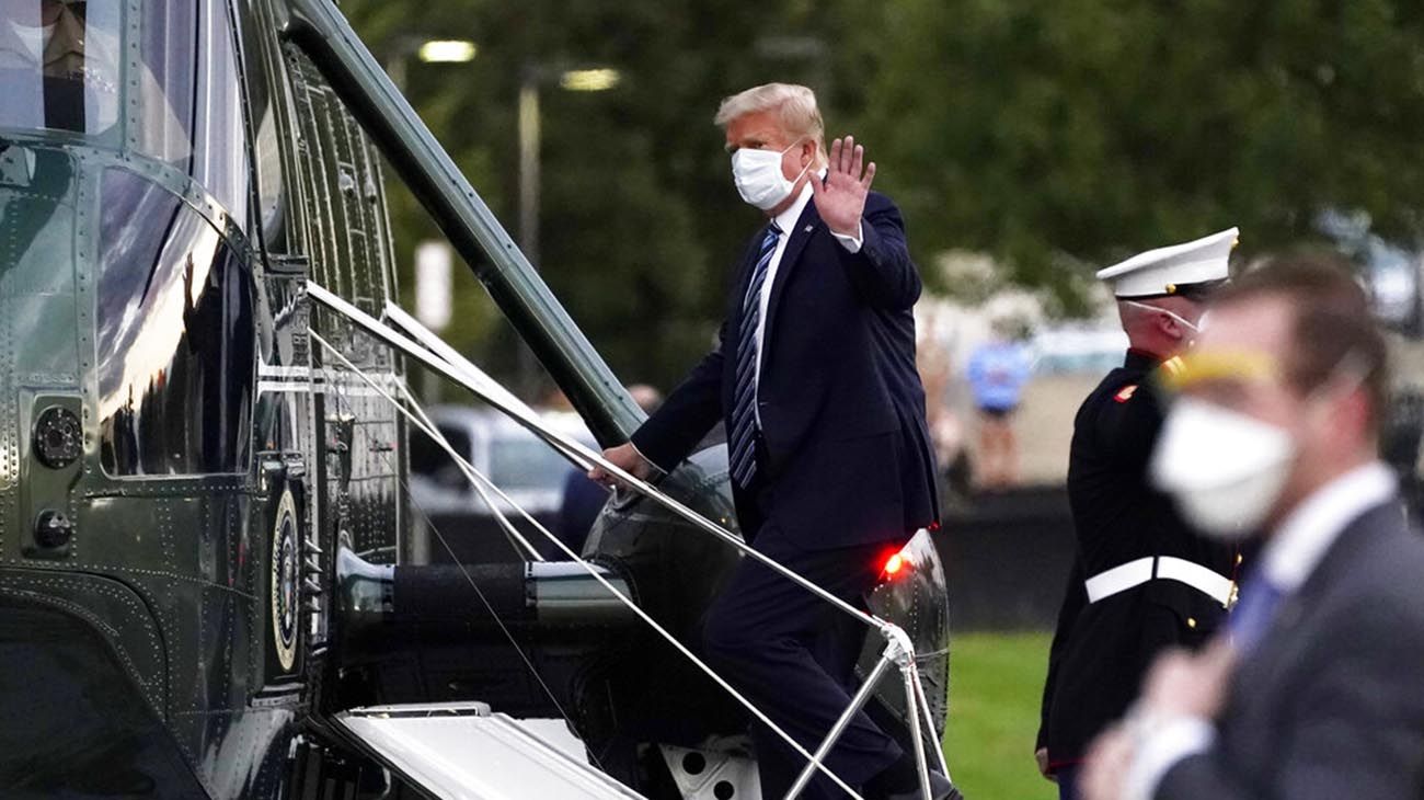 Trump que salió del hospital y llego a la casa Blanca