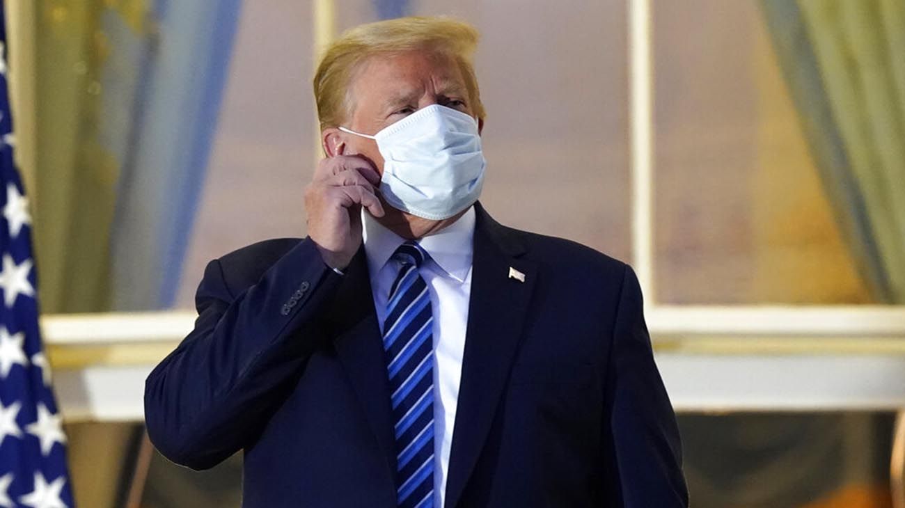 Trump que salió del hospital y llego a la casa Blanca