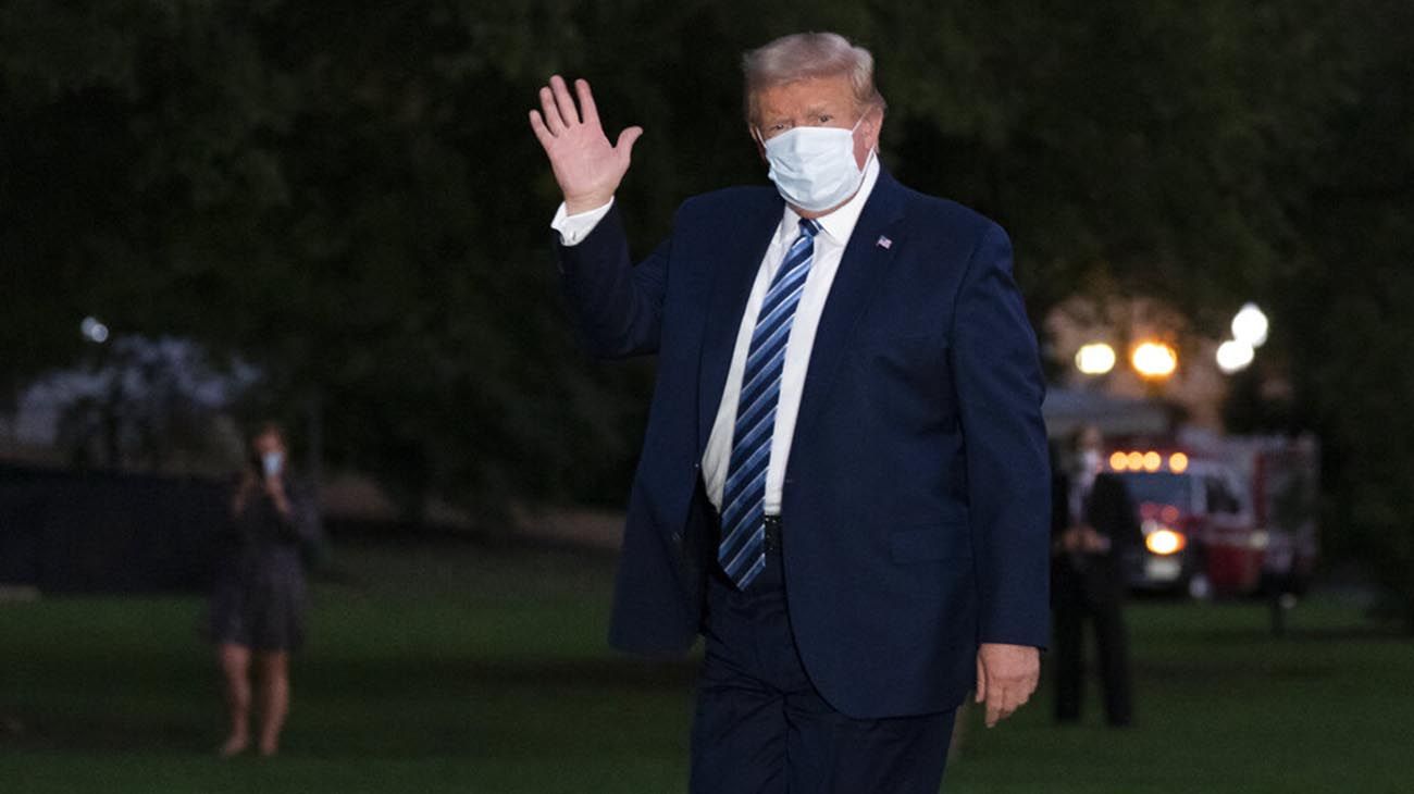 Trump que salió del hospital y llego a la casa Blanca