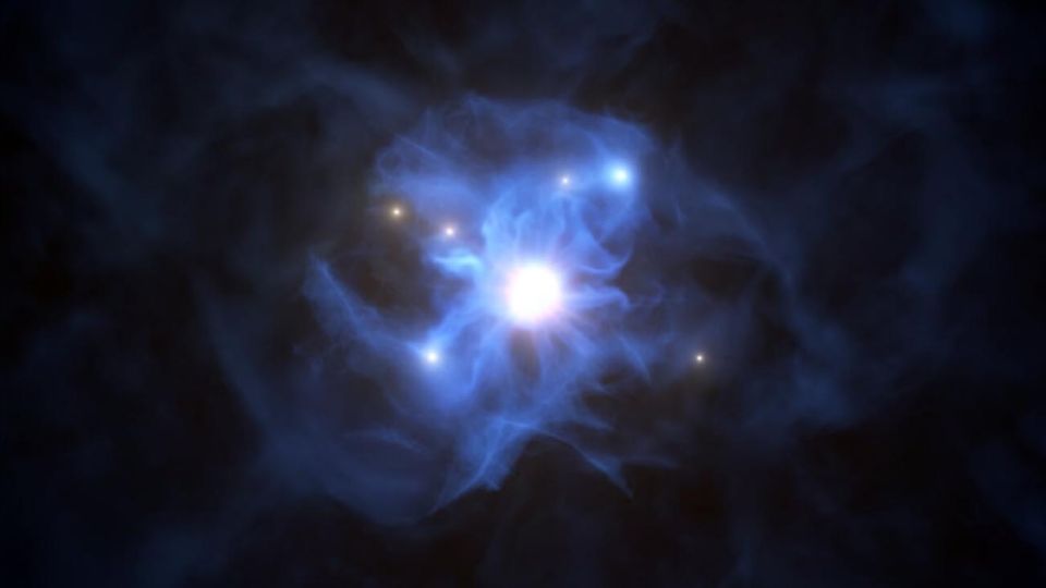 Detectan Galaxias Atrapadas en la Red de un Agujero Negro Supermasivo