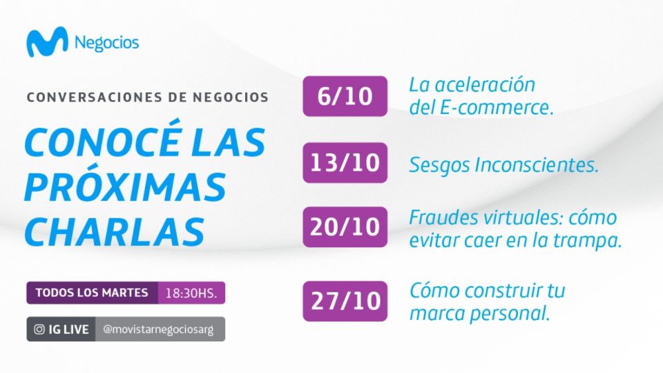 Las “Conversaciones de Negocios” se realizan a través de Instagram Live todos los martes a las 18:30hs.