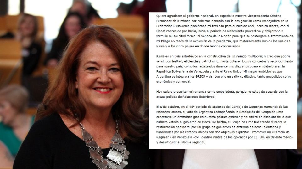 Alicia Castro carta de renuncia