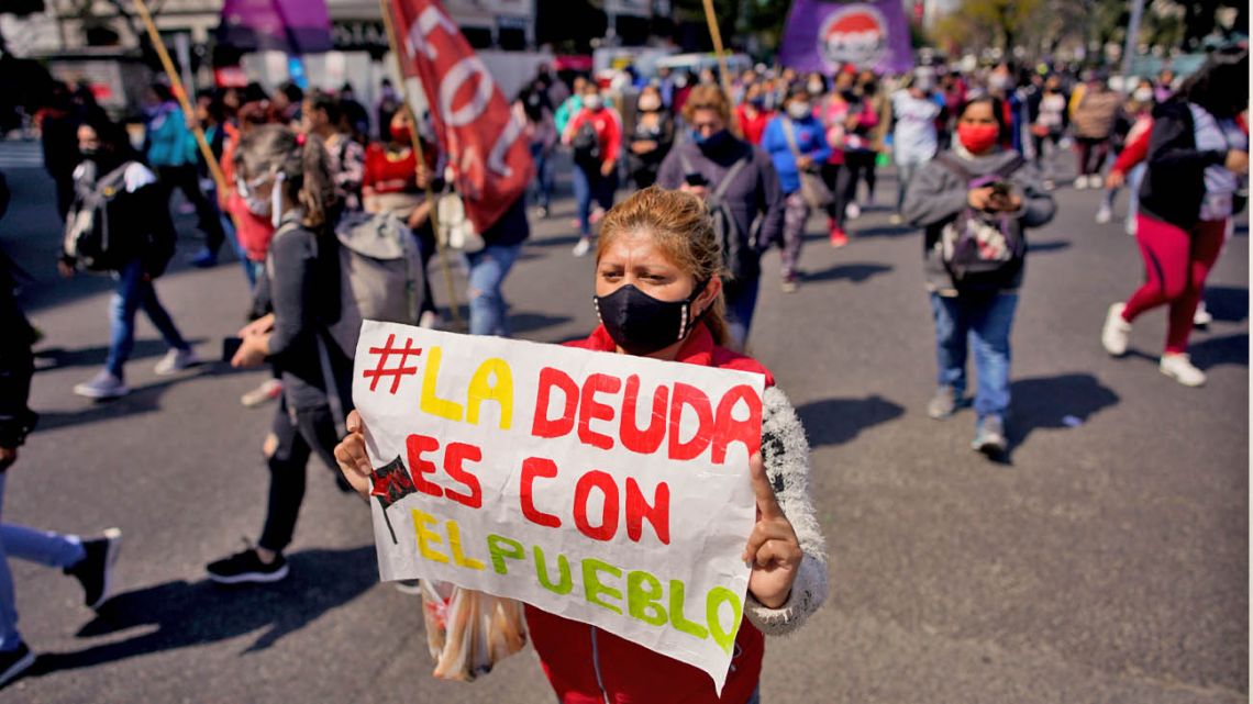 A protester during a demonstration. 