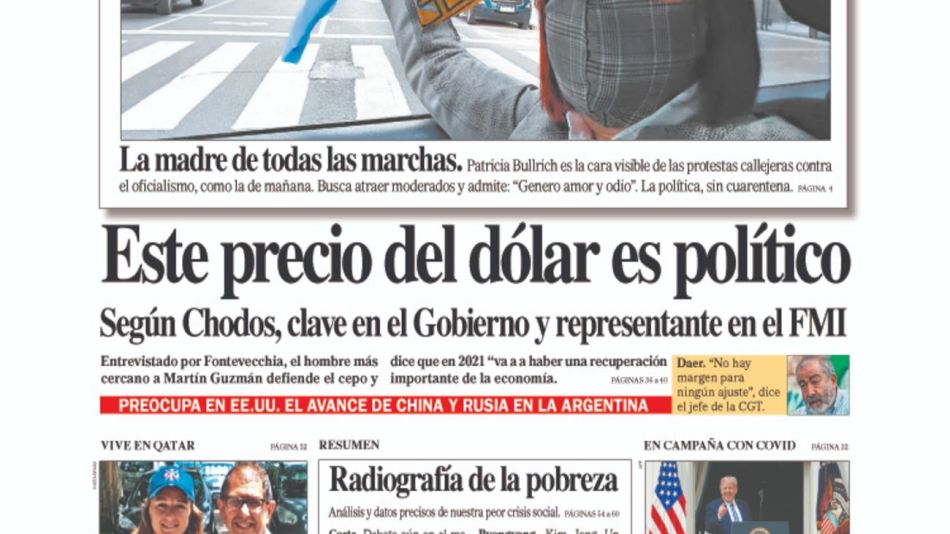 tapa PERFIL domingo 11 de octubre 2020