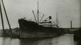 El Terje Viken chocó con minas depositadas por el submarino alemán U73 y terminó hundiéndose en la la desembocadura del río Tajo, en las costas de Portugal.