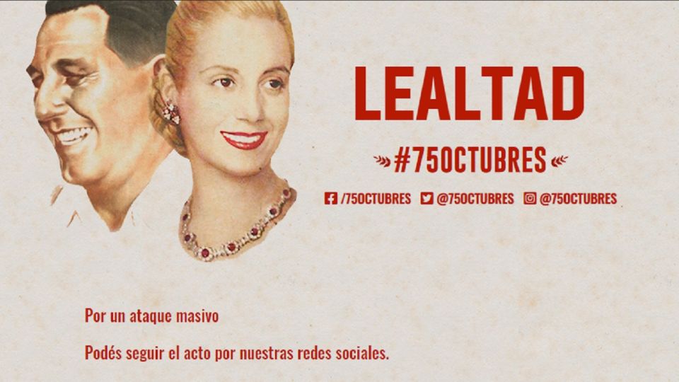 Denuncian hackeo al acto virtual por el día de la lealtad peronista.