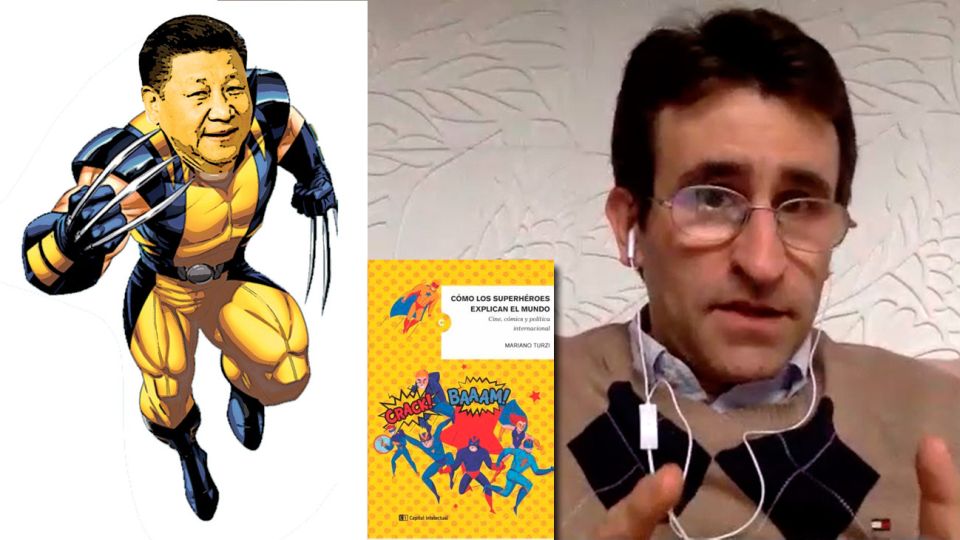 Mariano Turzi y su libro, que une a los superhéroes con la academia y la política internacional.