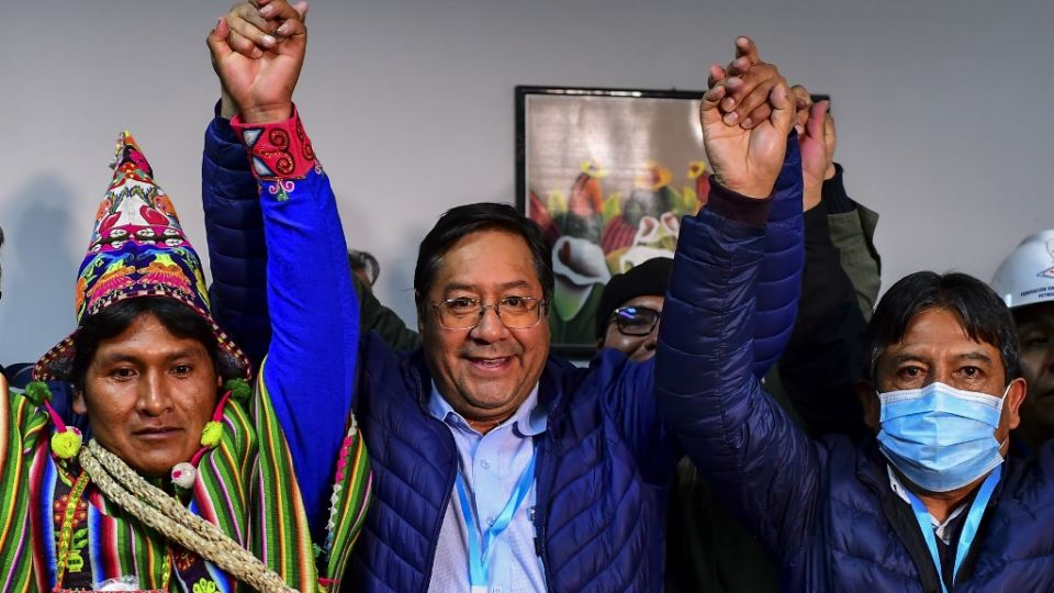 El candidato del Movimiento al Socialismo (MAS) Luis Arce