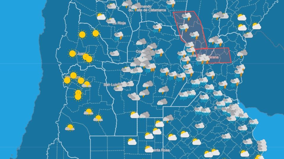 Pronostico del tiempo para el 20 de octubre de 2020. Gentileza Servicio Meteorológico Nacional