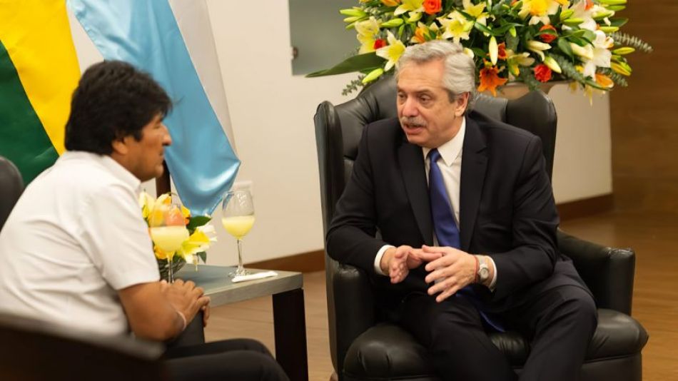Evo Morales junto a Alberto Fernández.